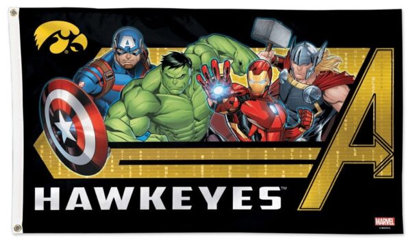 Iowa Hawkeyes Flag 3×5 Marvel Logo