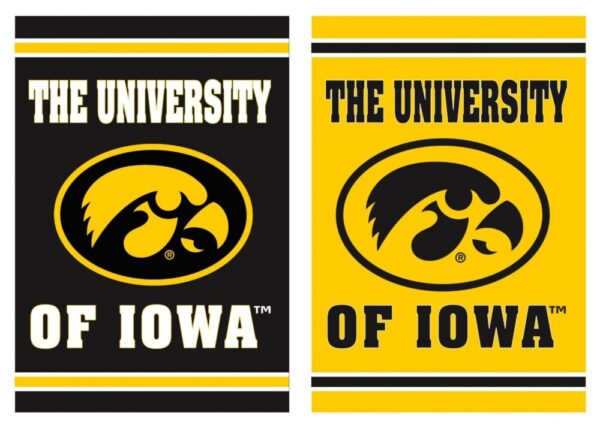 Iowa Hawkeyes Banner 2 Sided Gold Black House Flag