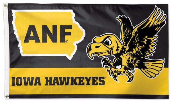 Iowa Hawkeyes Flag 3×5 ANF Vintage Logo 2 Sided