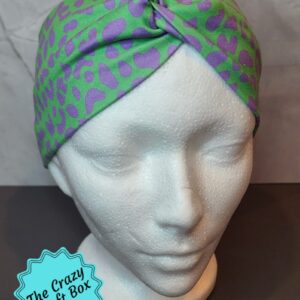 Green/Purple Leopard Twist Headband