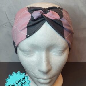 Pink/Purple Argyle Twist Headband