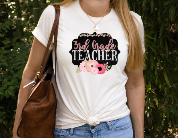 Customizable Floral Grade or Subject Tee