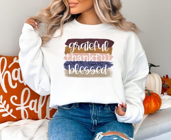 Grateful Thankful Blessed Crew neck