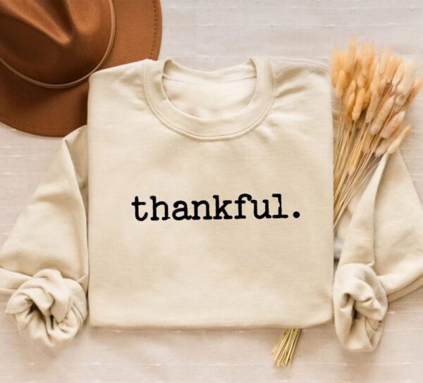 Thankful Fleece Lined Bella Canvas crew neck