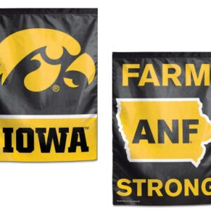 Iowa Hawkeyes ANF 2 Sided Garden Flag Farm Strong