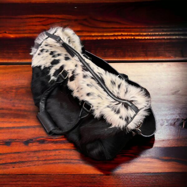 Cowhide Duffle Bag – Black and White & Tan and White