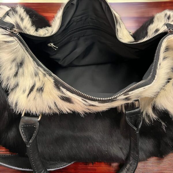 Cowhide Duffle Bag – Black and White & Tan and White