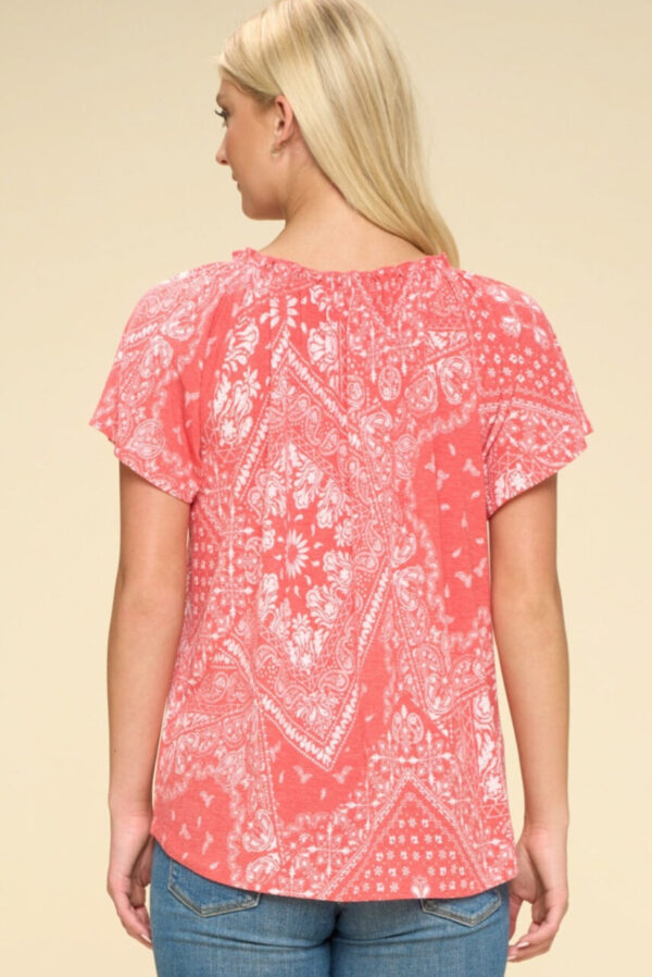 Paisley Printed Boat Neckline Top