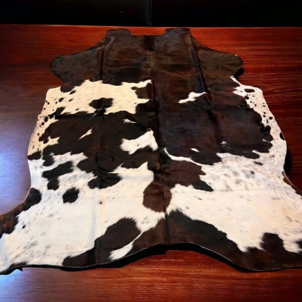 Exotic Tricolor Jumbo Cowhide Rug 7-8ft