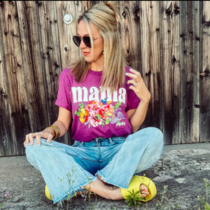 Raspberry MAMA Floral Graphic Tee