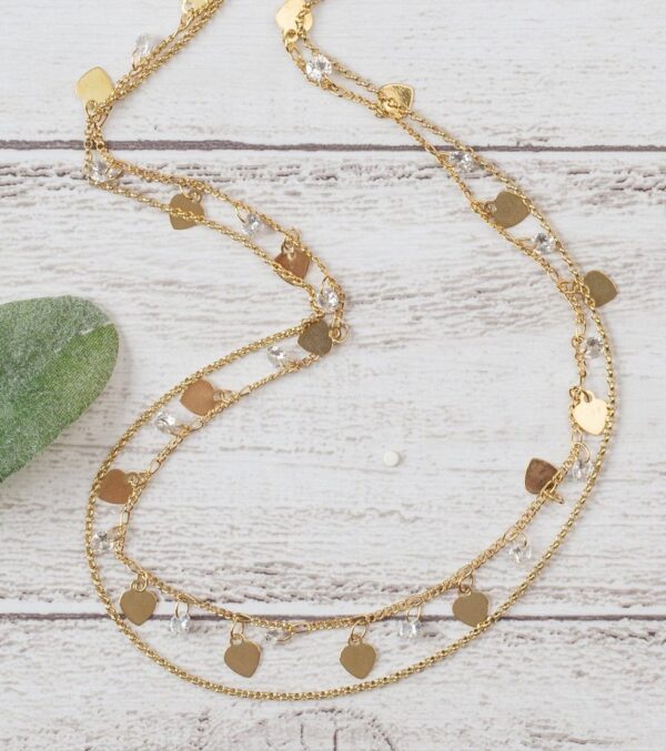 Keeper Of The Heart Double Chain Gold Necklace