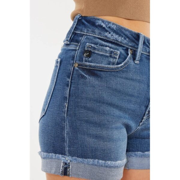 Kan Can High Rise Single Fold Denim Shorts