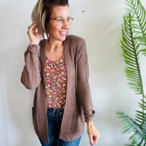 Chocolate Cable Cardigan