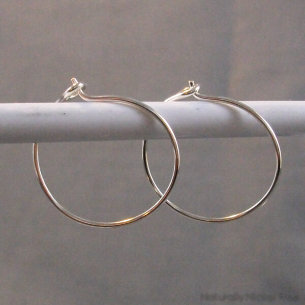 Argentium Silver Simple Hoop Earrings