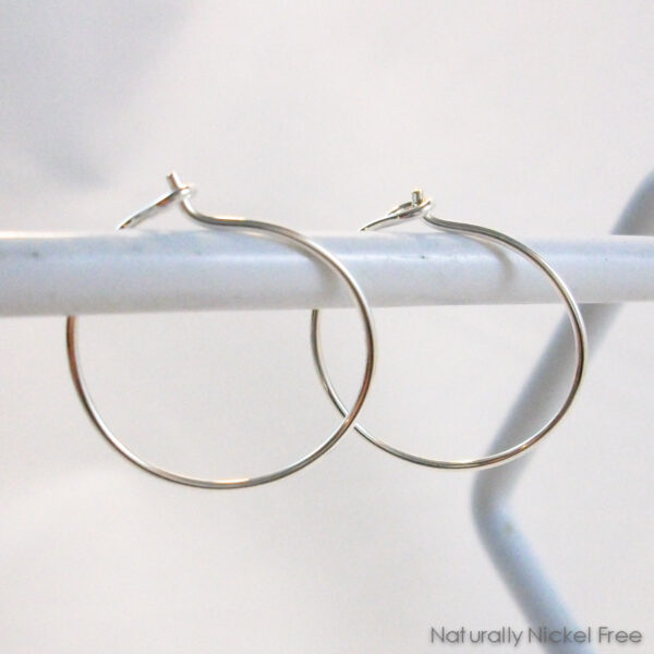 Argentium Silver Simple Hoop Earrings