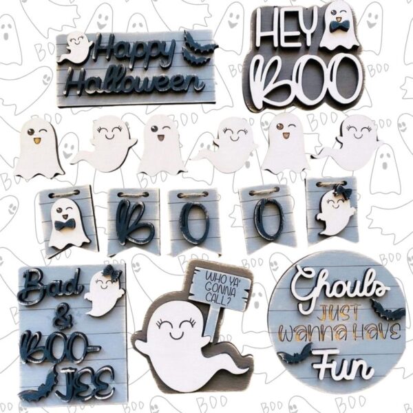 Hey Boo, Halloween, Ghost, Tiered Tray Decor