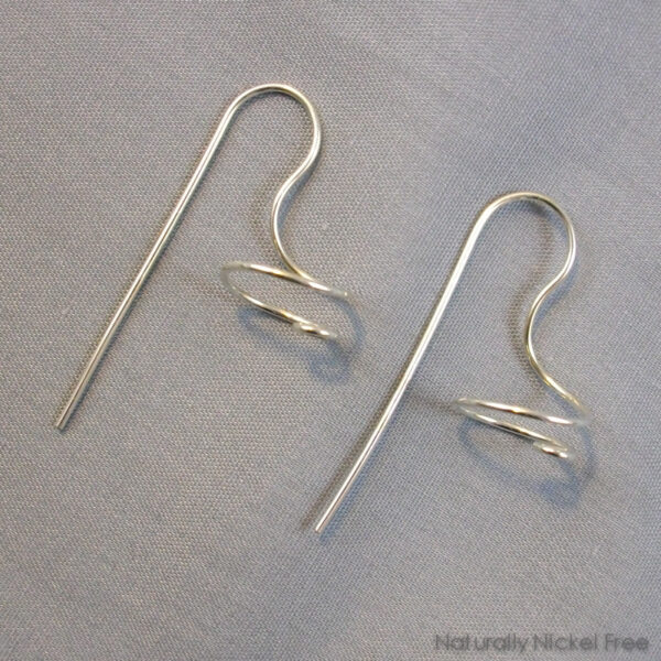 Ear Curls, Argentium Sterling Silver Earrings