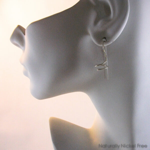 Ear Curls, Argentium Sterling Silver Earrings