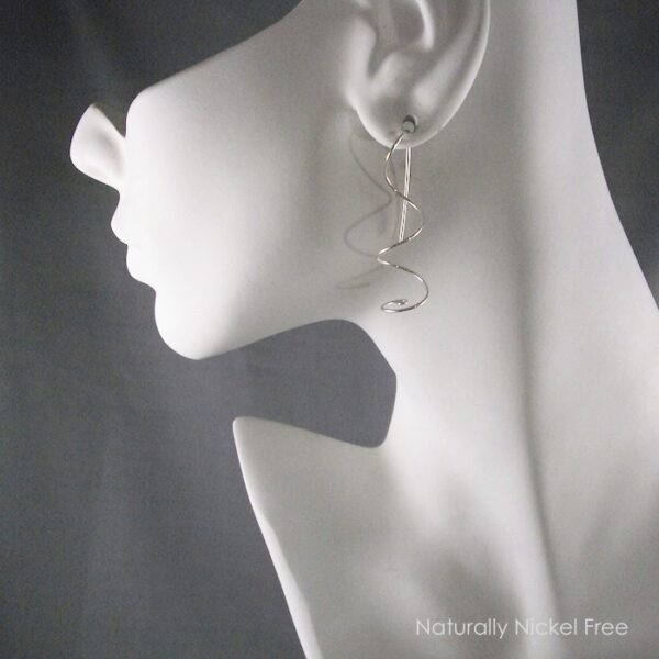 Ear Curls, Argentium Sterling Silver Earrings