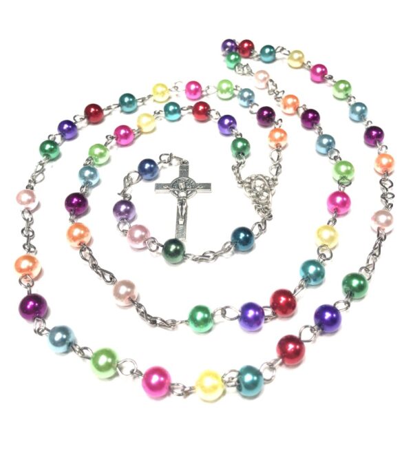 Handmade Multi Color Glass Beaded Rosary