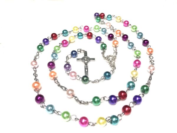 Handmade Multi Color Glass Beaded Rosary