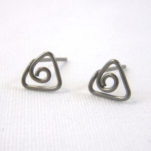 Niobium Triangle Post Earrings, Choice of Color