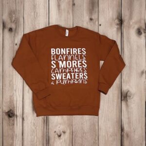 Bonfires, Flannels, Smore Fall Sweatshirt