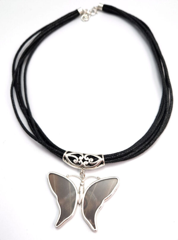 Blue Morpho Butterfly Necklace with real wings – no butterflies are harmed