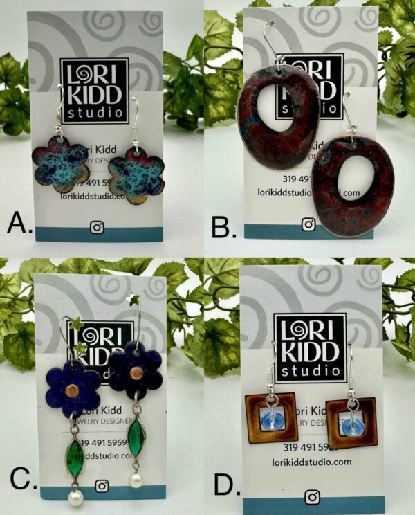 Enamel Earrings by Lori Kidd