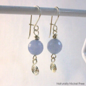 Blue Jade Argentium Sterling Silver Interchangeable Earrings