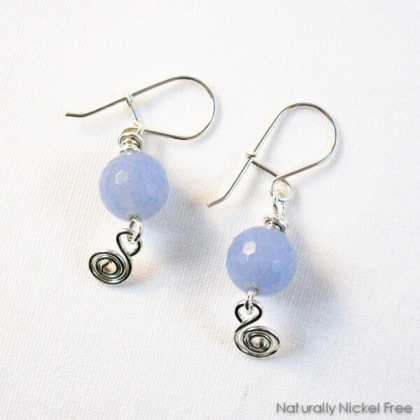 Blue Jade Argentium Sterling Silver Interchangeable Earrings