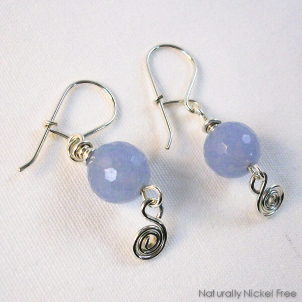 Blue Jade Argentium Sterling Silver Interchangeable Earrings