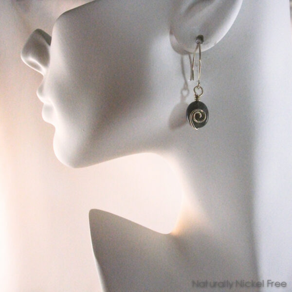 Labradorite Dangle Earrings with Argentium Silver Wirework