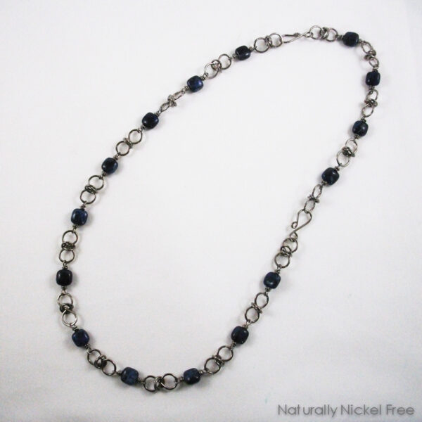 Sodalite Niobium Necklace with Bracelet, Inclusive