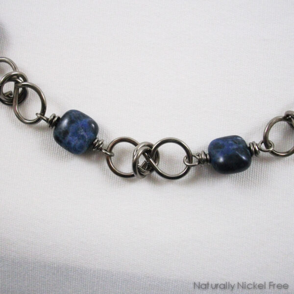 Sodalite Niobium Necklace with Bracelet, Inclusive