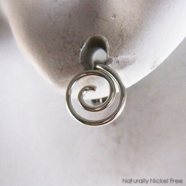 Galaxy Spiral Post Earrings, Argentium Silver