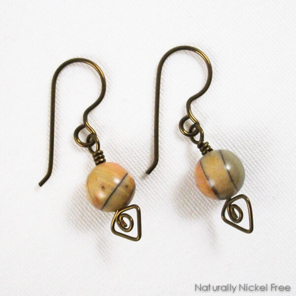 River Creek Jasper Light Brown Niobium Earrings