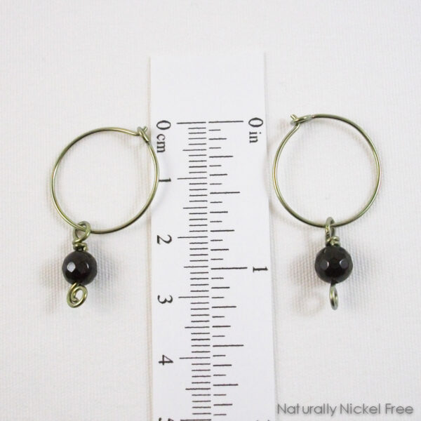 Garnet Hoop Dangle Earrings