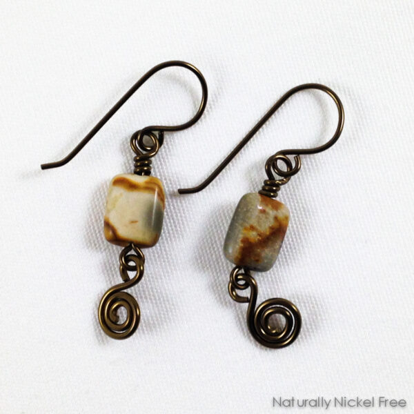 River Creek Jasper Spiral Earrings