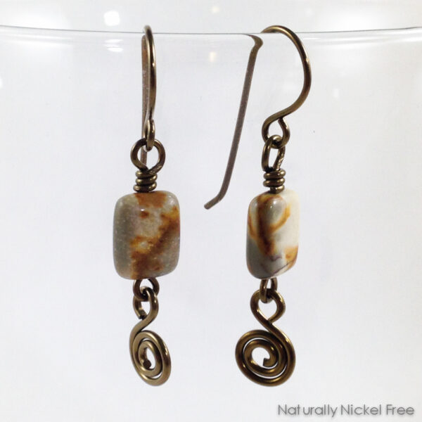 River Creek Jasper Spiral Earrings