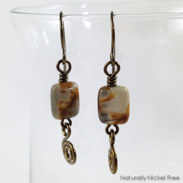 River Creek Jasper Spiral Earrings