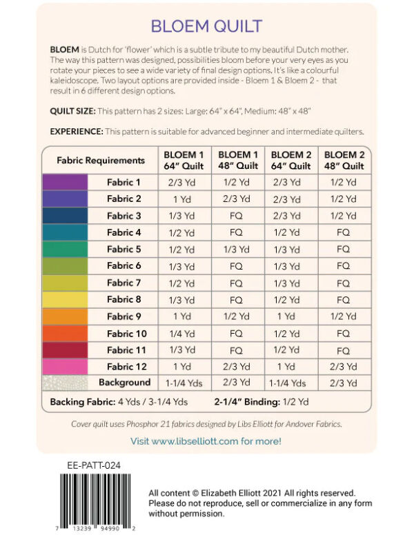 Bloem Quilt Pattern by Libs Elliott
