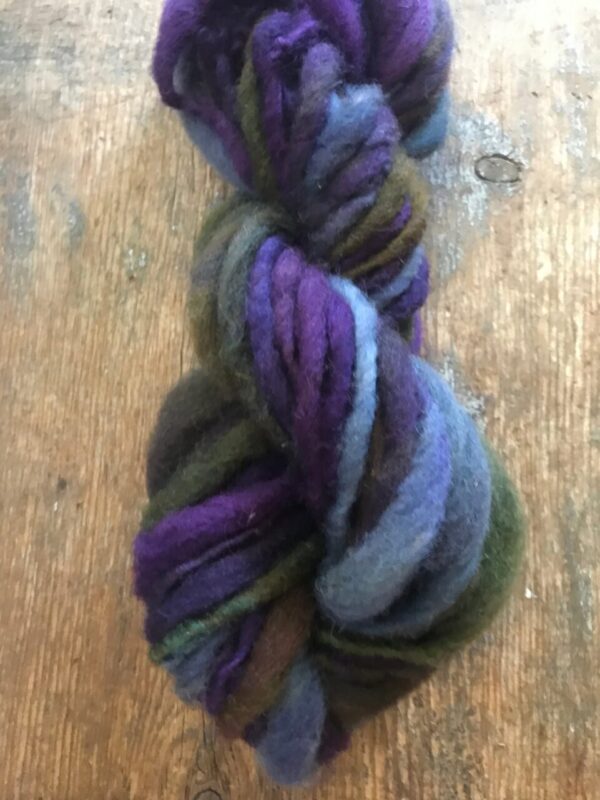 Nefarious, dyed handspun bulky yarn, 30yards