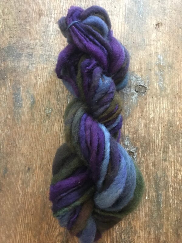 Nefarious, dyed handspun bulky yarn, 30yards