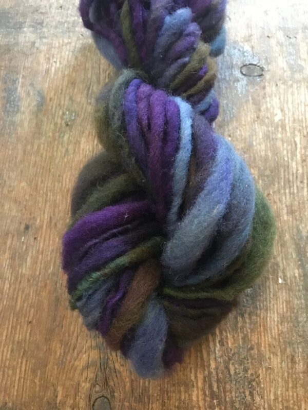 Nefarious, dyed handspun bulky yarn, 30yards