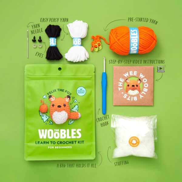 Fox Crochet Kit for Beginners by The Woobles