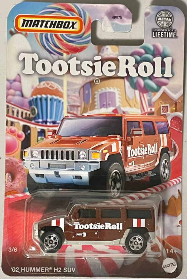 Matchbox 1:64 diecast Tootsie Roll Candy ‘02 Hummer H2