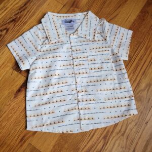 Boys Collared Button Down – Cream