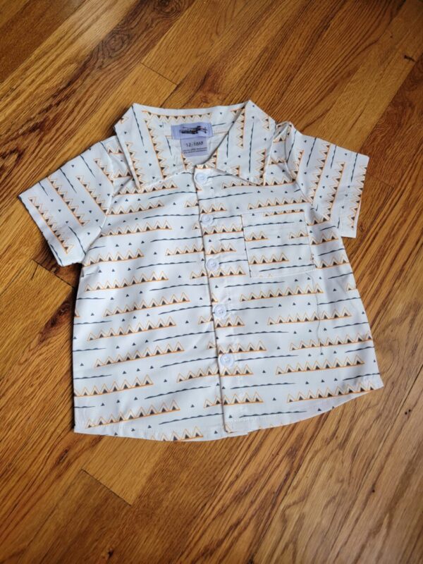 Boys Collared Button Down – Cream