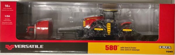 Ertl 1:64 die cast Semi with Lowboy Trailer and Versatile 580DT Farm Tractor